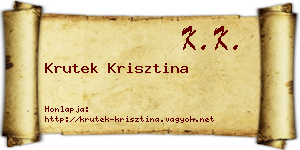 Krutek Krisztina névjegykártya
